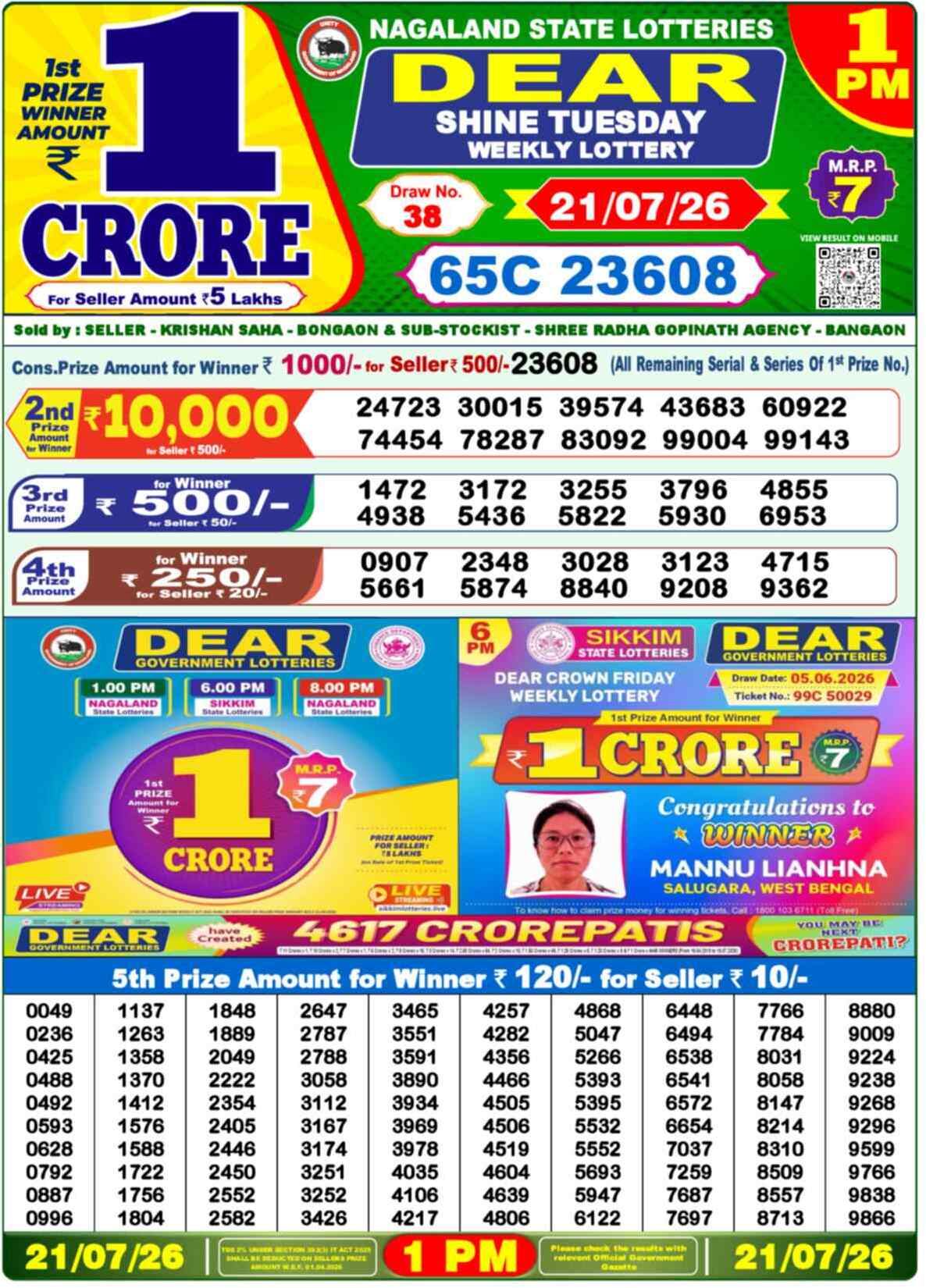 Nagaland state Lottery 21.07.26