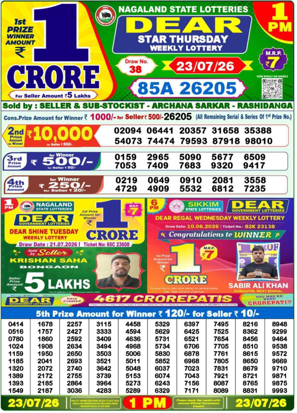 Nagaland state Lottery 23.07.26