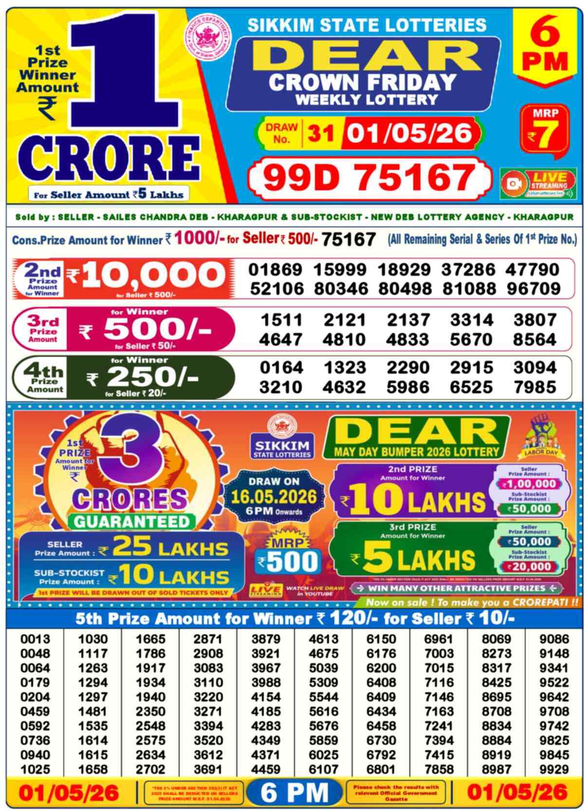 Dear Lottery 01.05.26