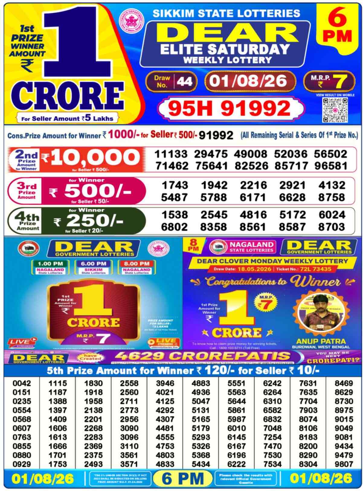 Dear Lottery 01.08.26