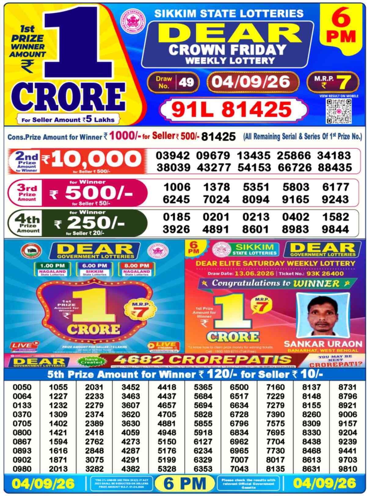 Dear Lottery 04.09.26