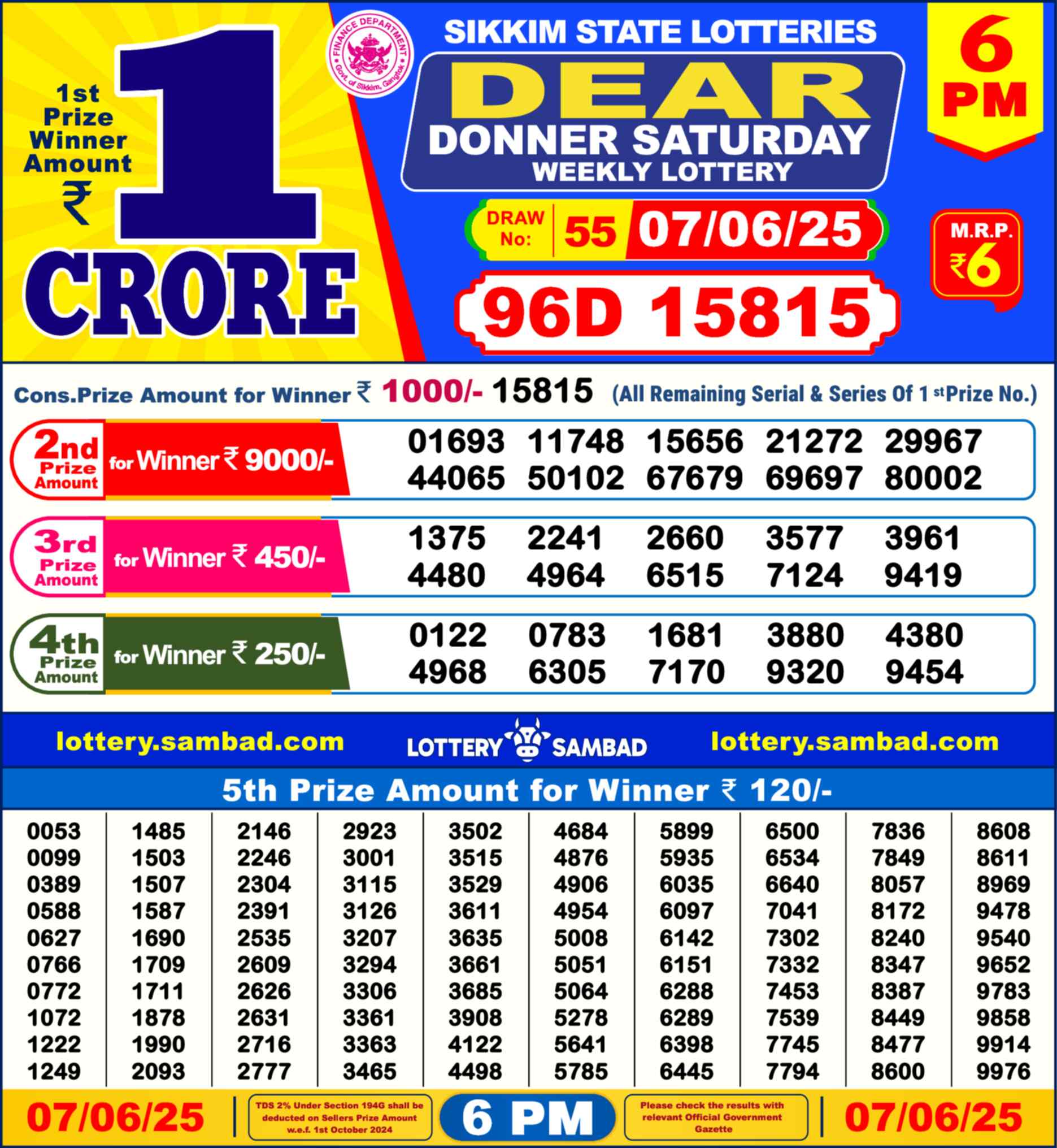 Dear Lottery 07.06.25