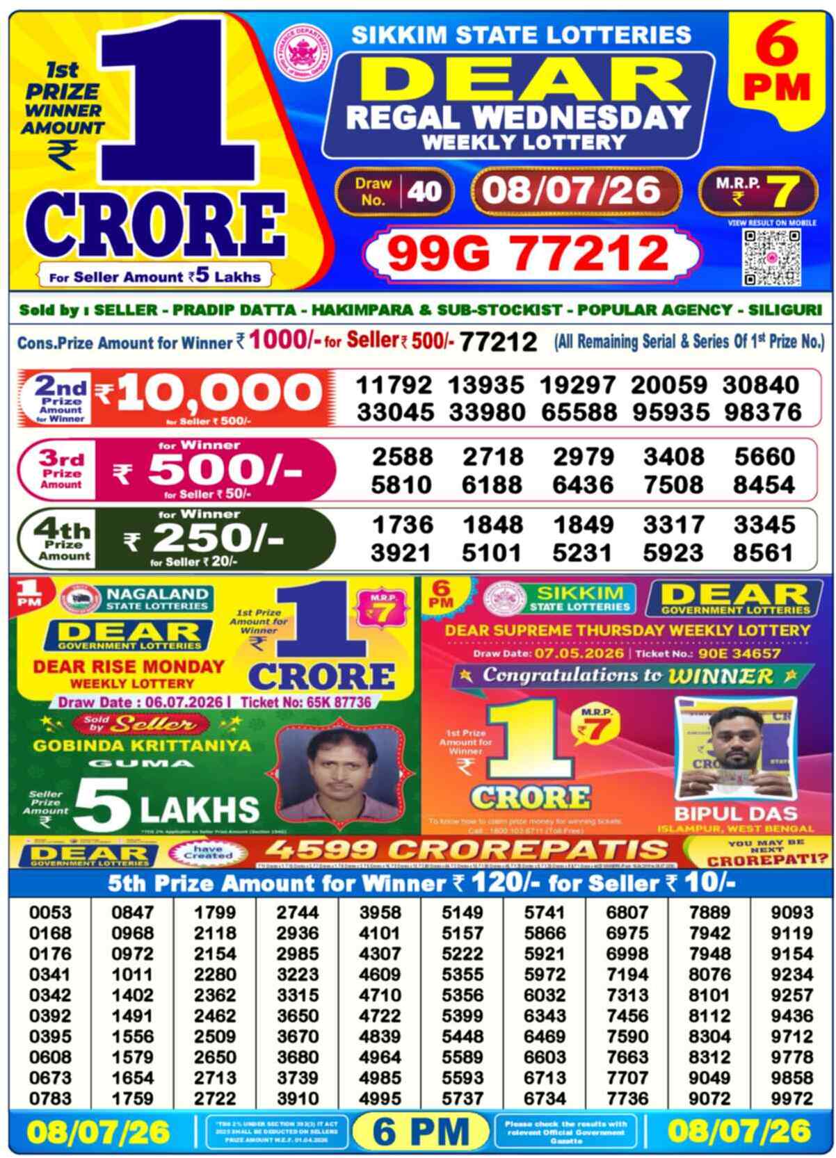 Dear Lottery 08.07.26