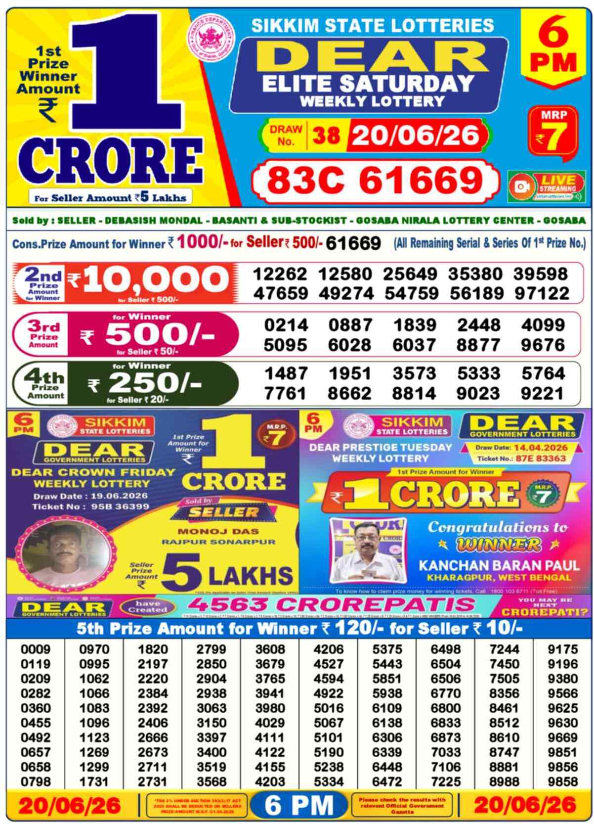Dear Lottery 20.06.26