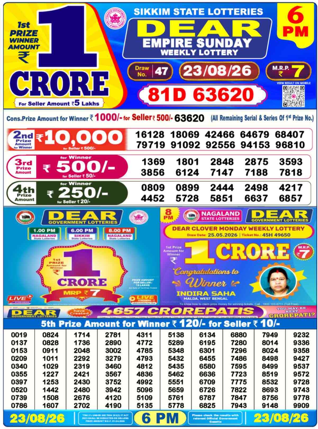 Dear Lottery 23.08.26