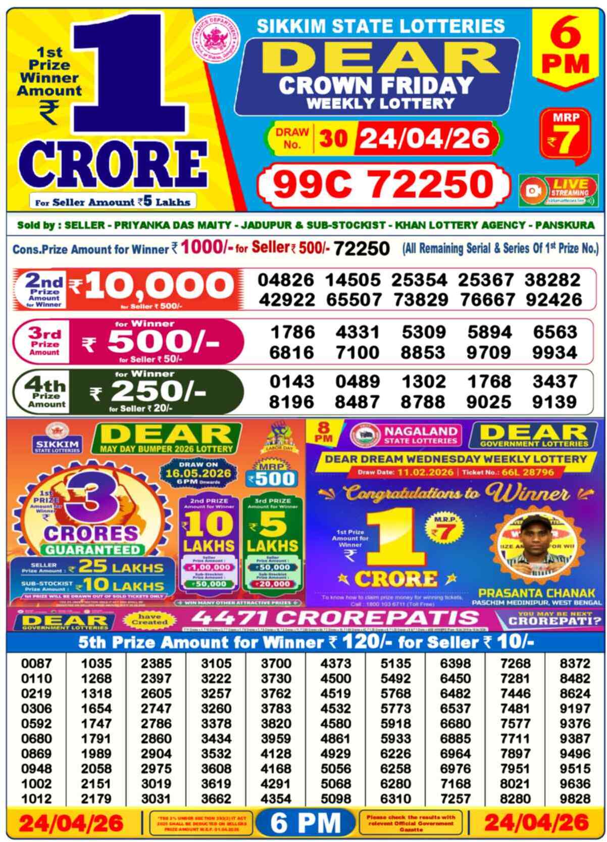 Dear Lottery 24.04.26