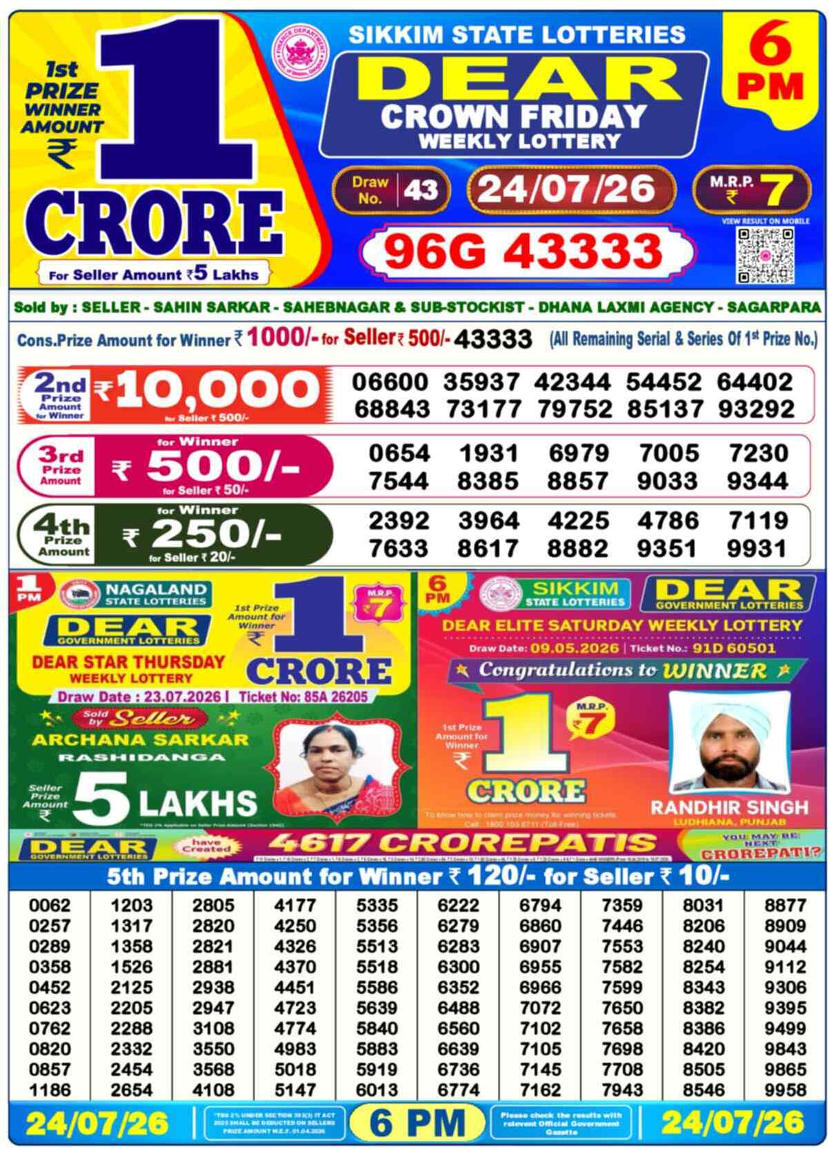 Dear Lottery 24.07.26