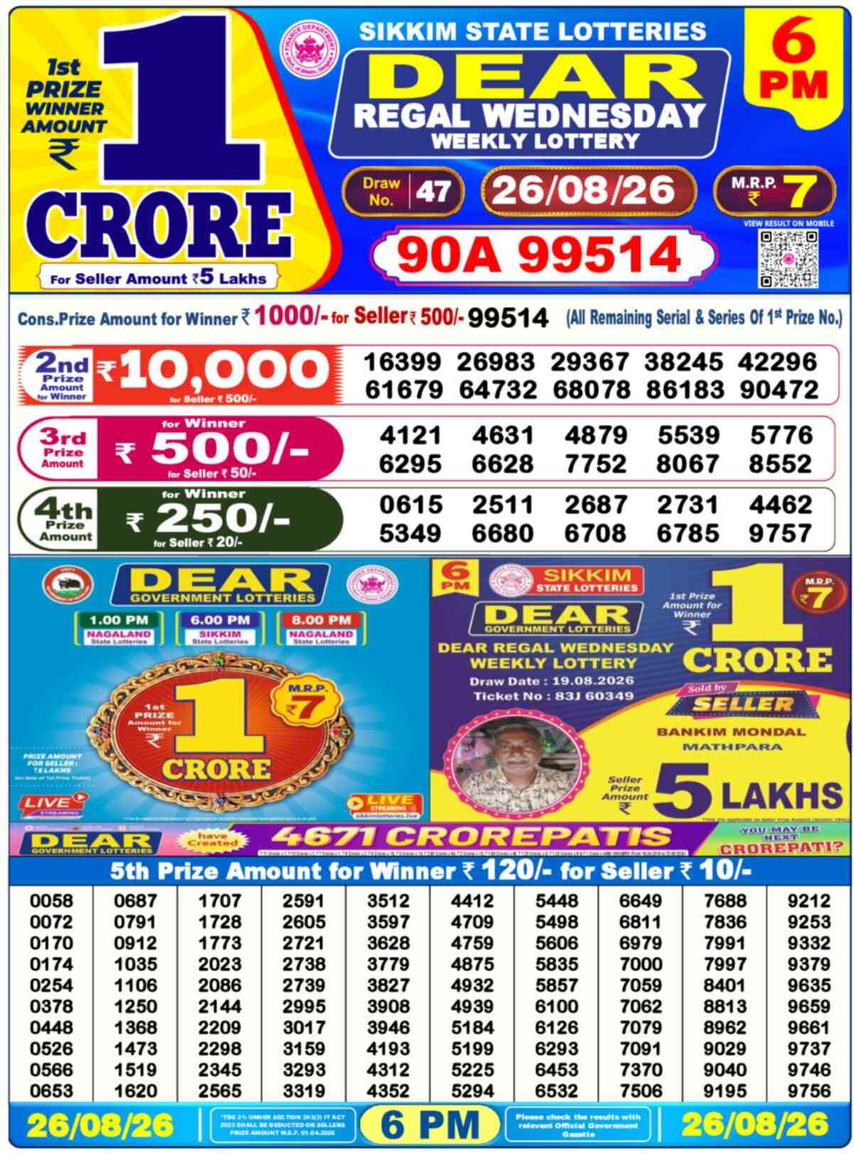 Dear Lottery 26.08.26