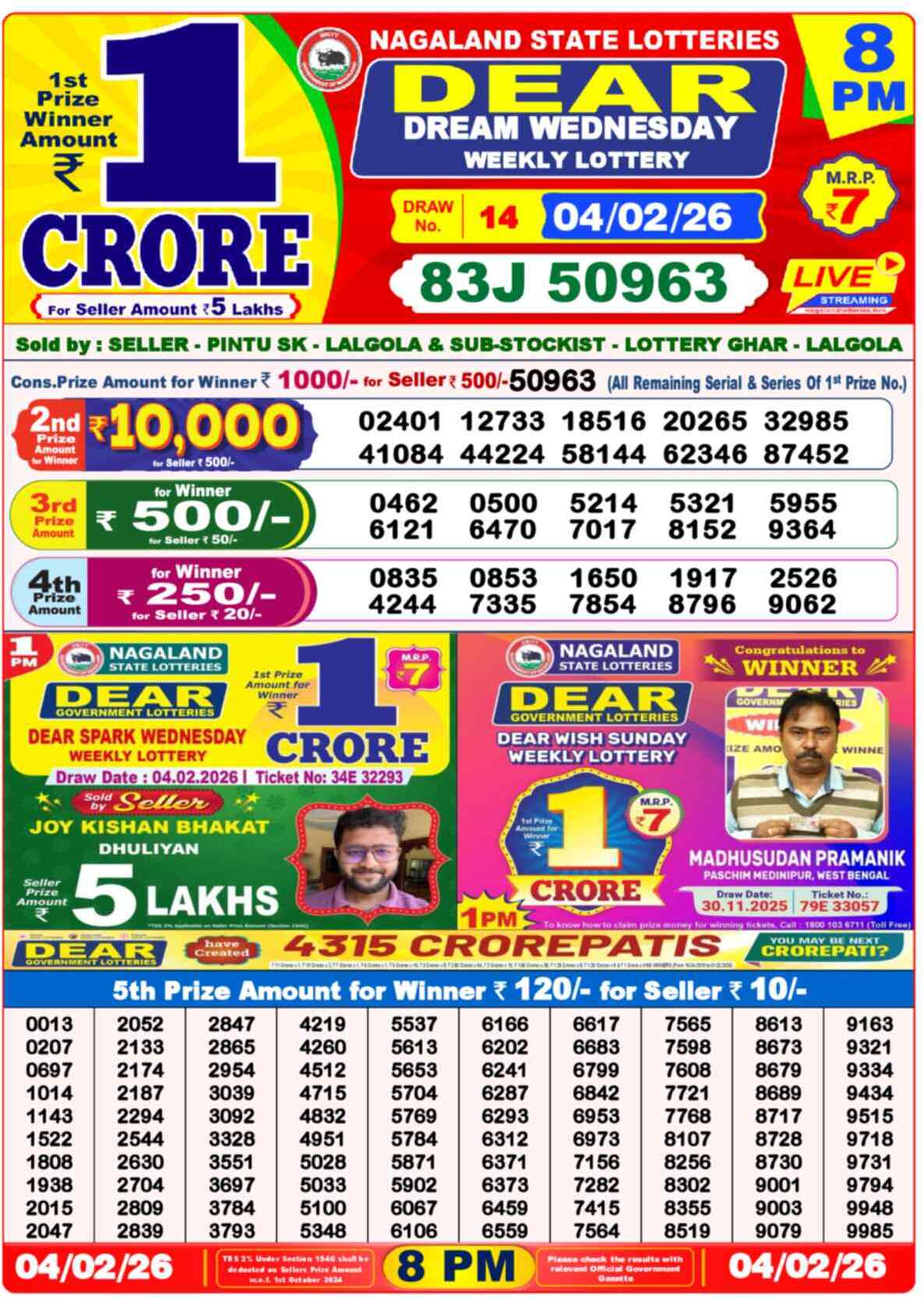 Lottery Sambad 04.02.26