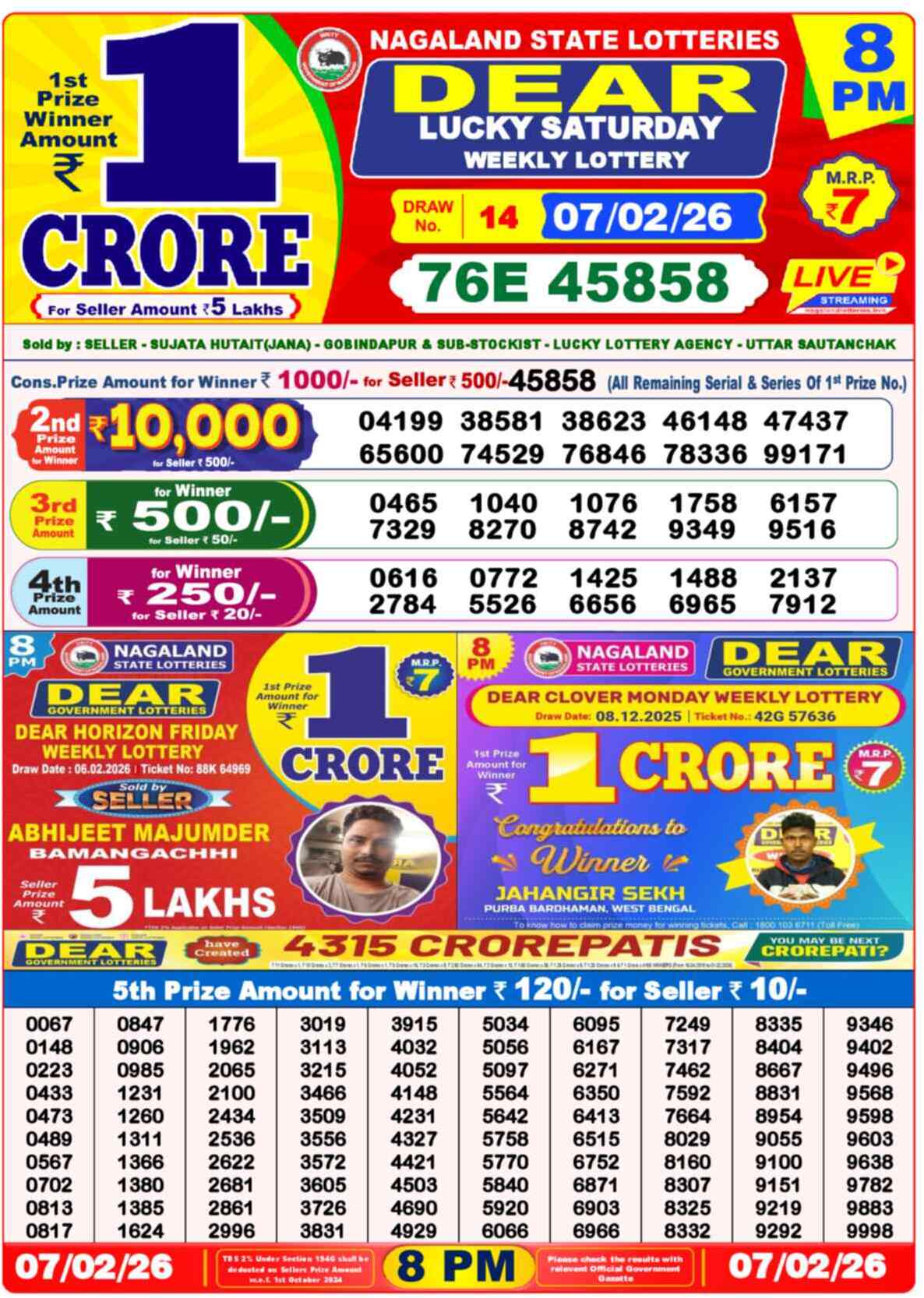 Lottery Sambad 07.02.26