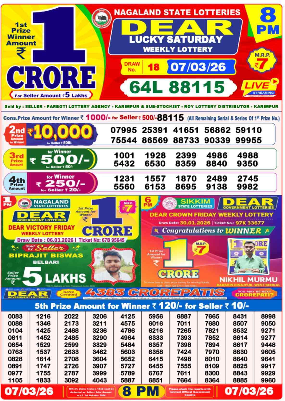 Lottery Sambad 07.03.26