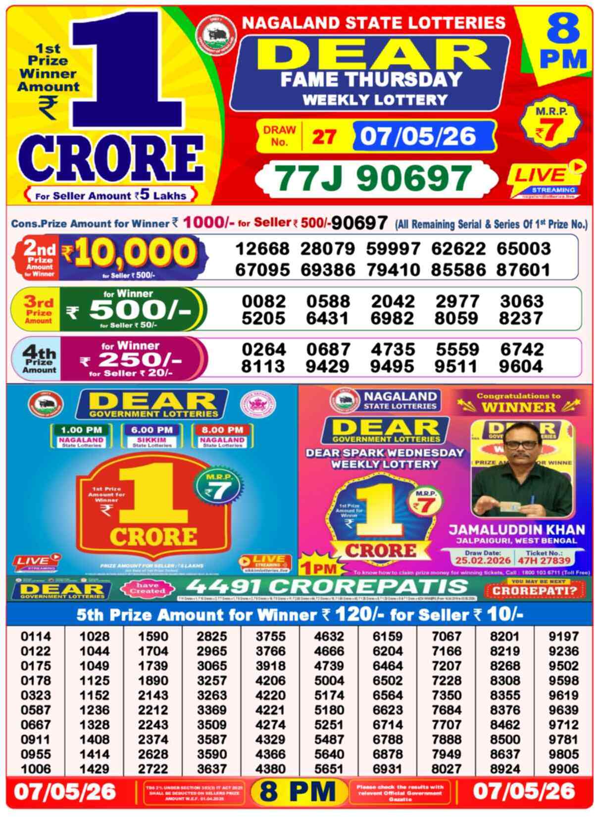 Lottery Sambad 07.05.26