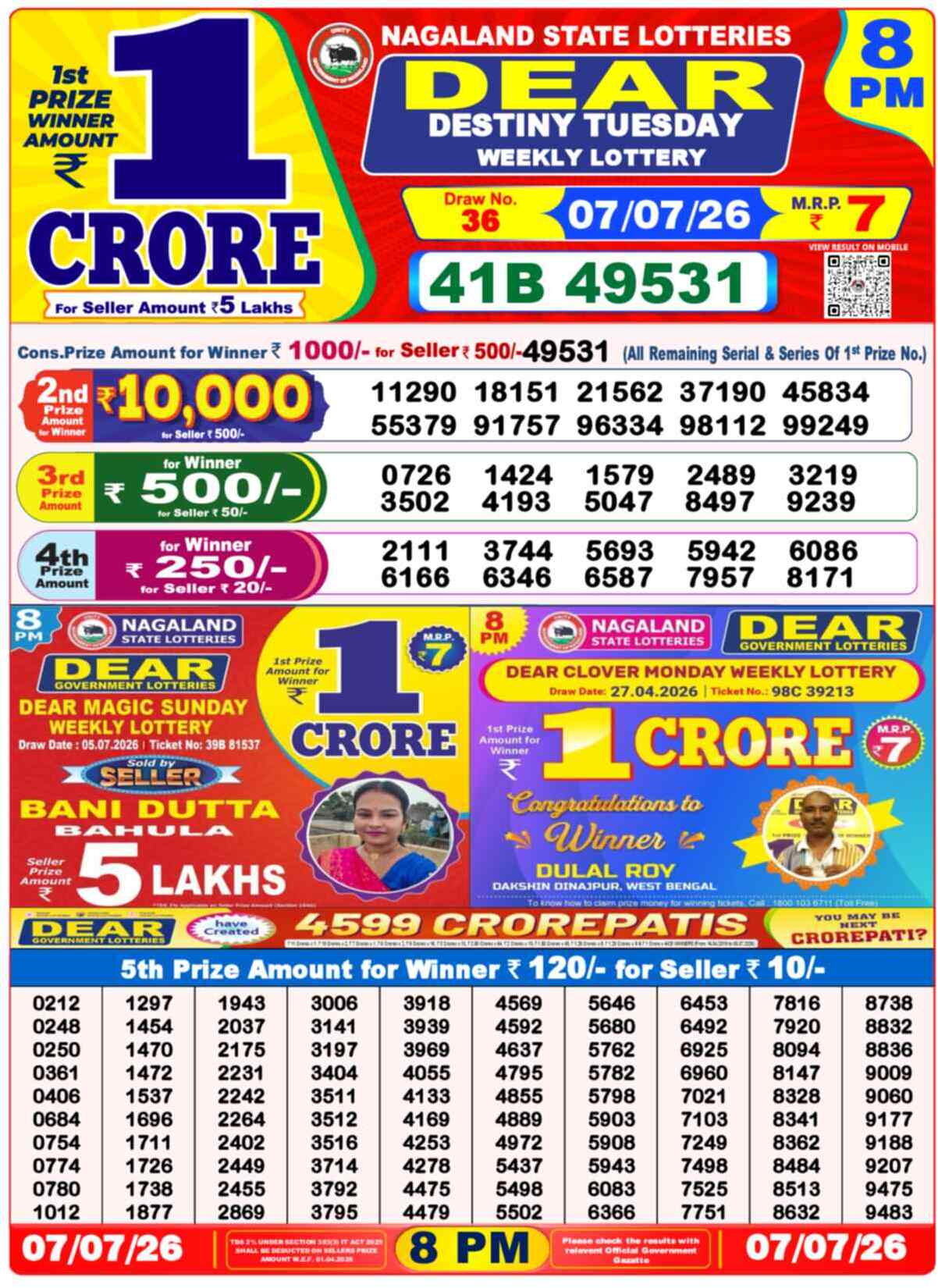 Lottery Sambad 07.07.26