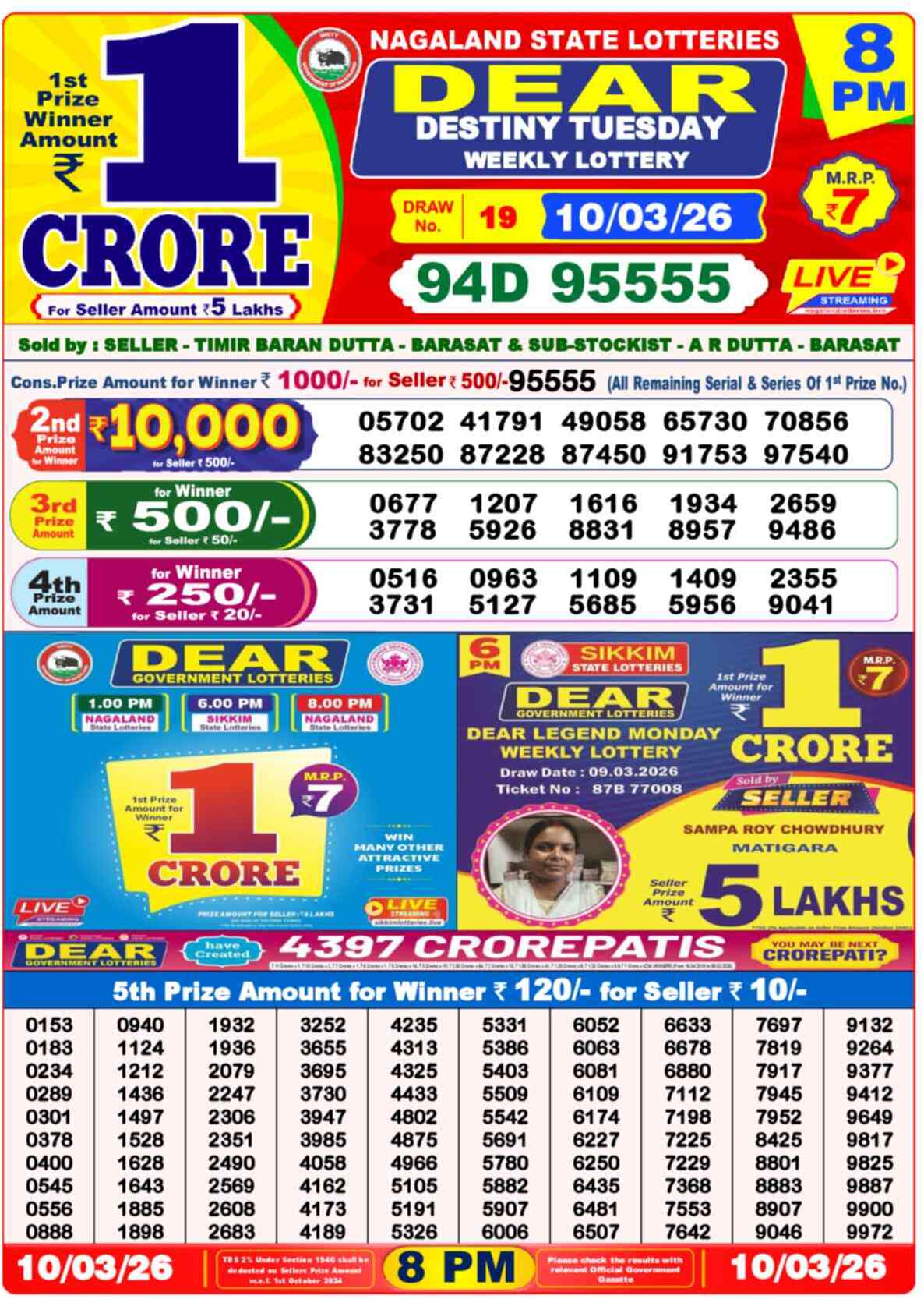 Lottery Sambad 10.03.26
