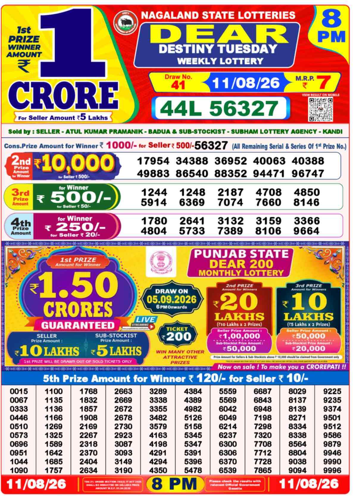 Lottery Sambad 11.08.26