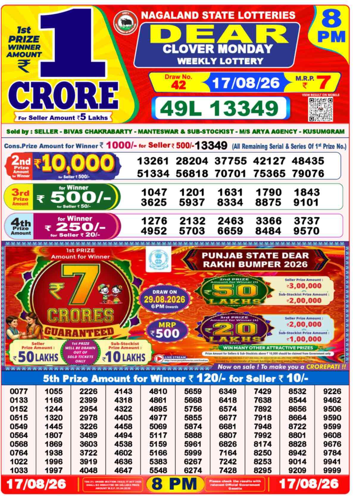 Lottery Sambad 17.08.26
