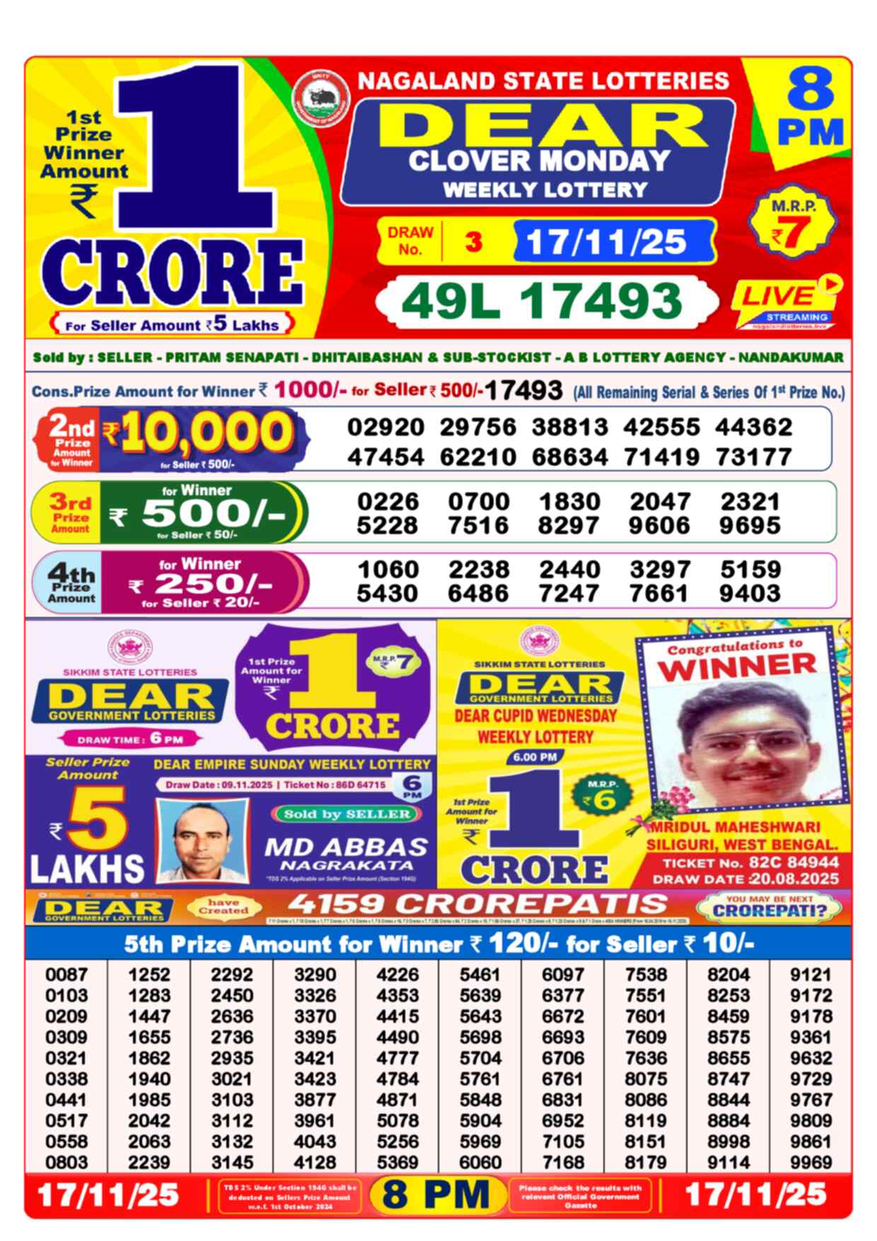 Lottery Sambad 17.11.25