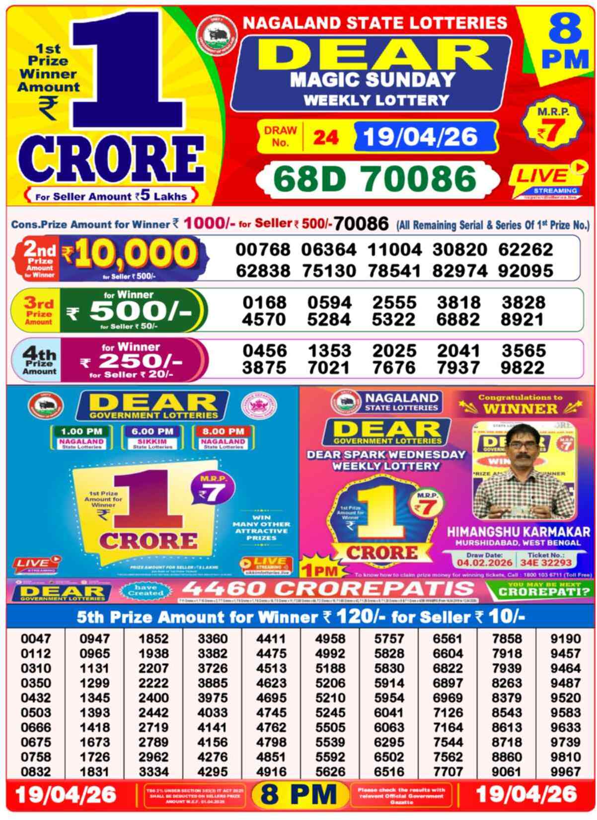 Lottery Sambad 19.04.26