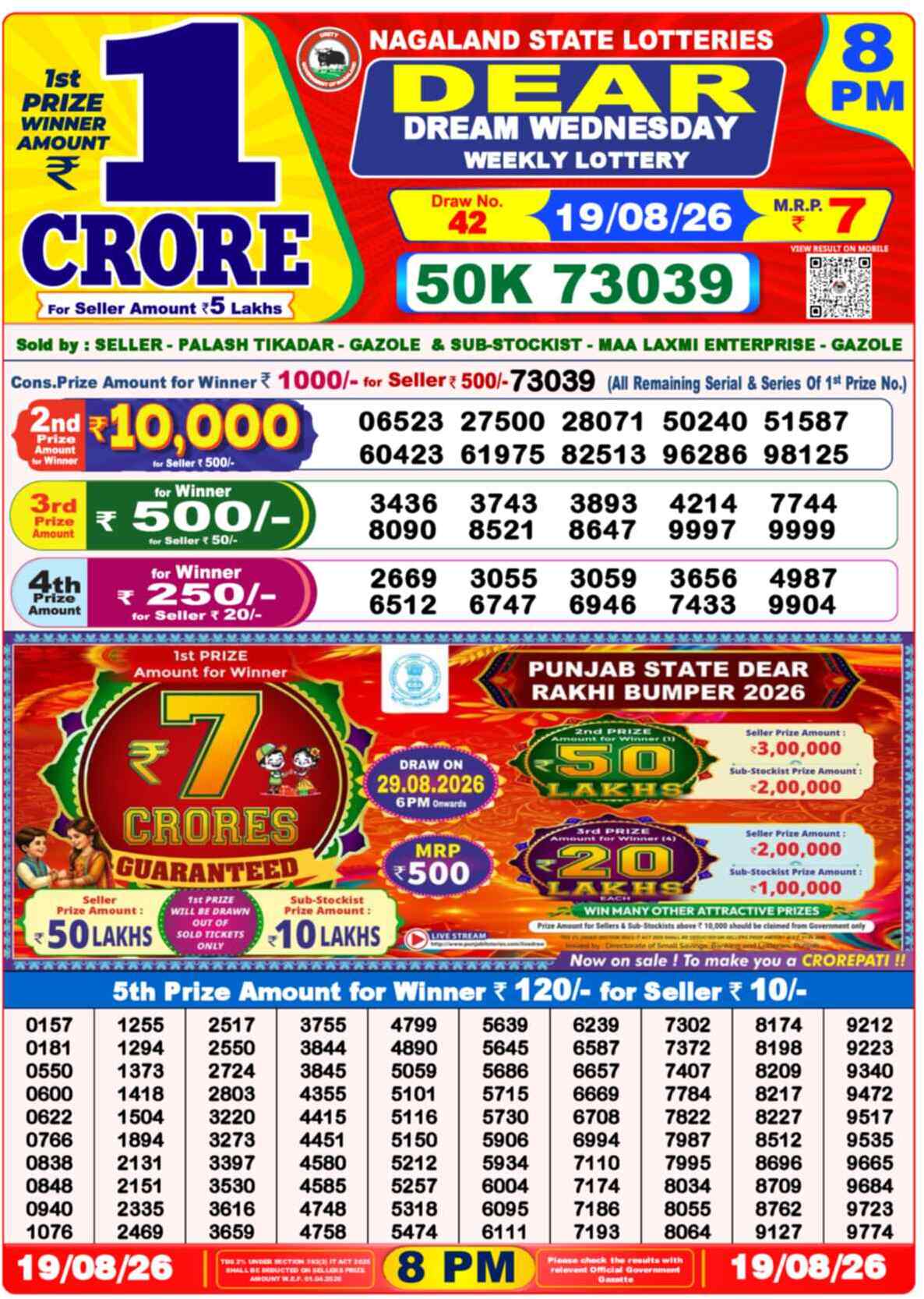 Lottery Sambad 19.08.26