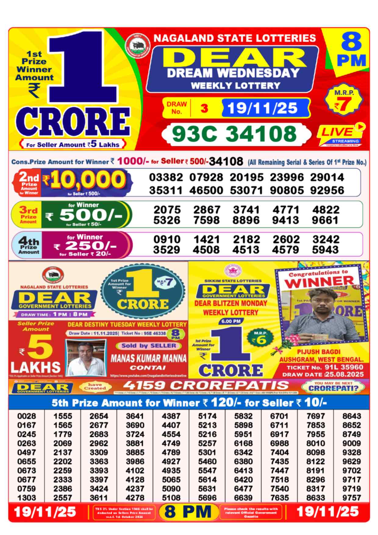 Lottery Sambad 19.11.25
