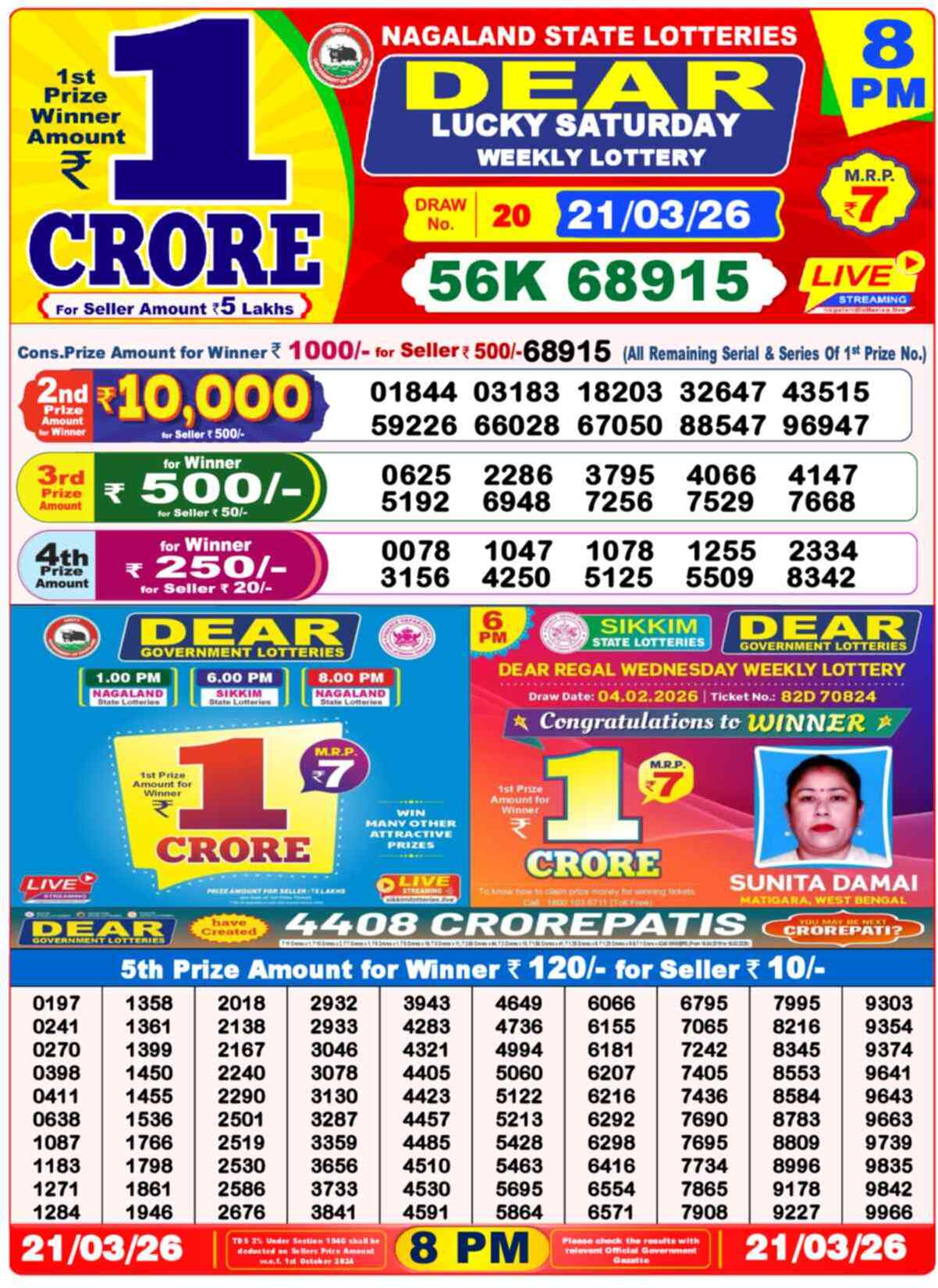 Lottery Sambad 21.03.26