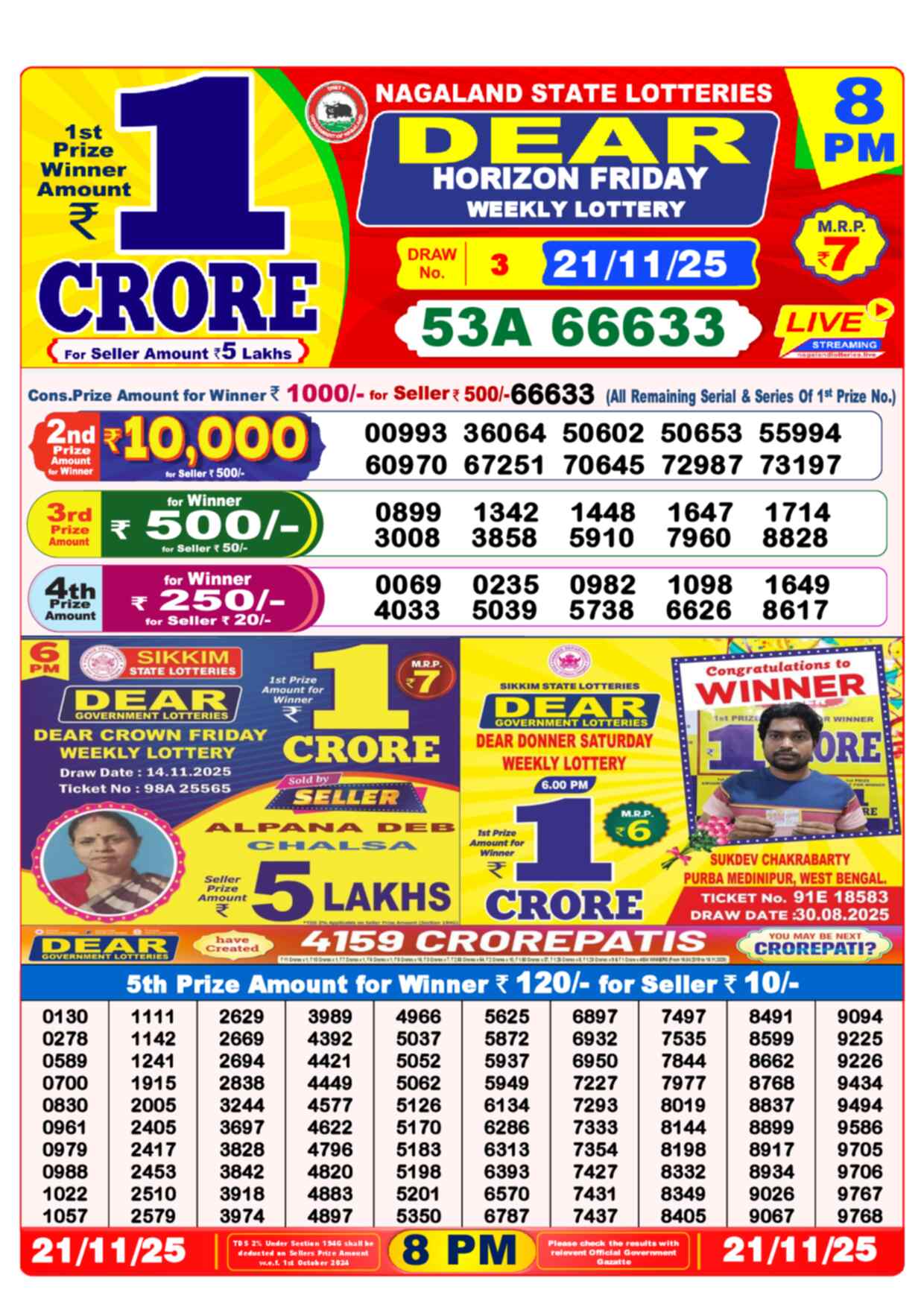 Lottery Sambad 21.11.25