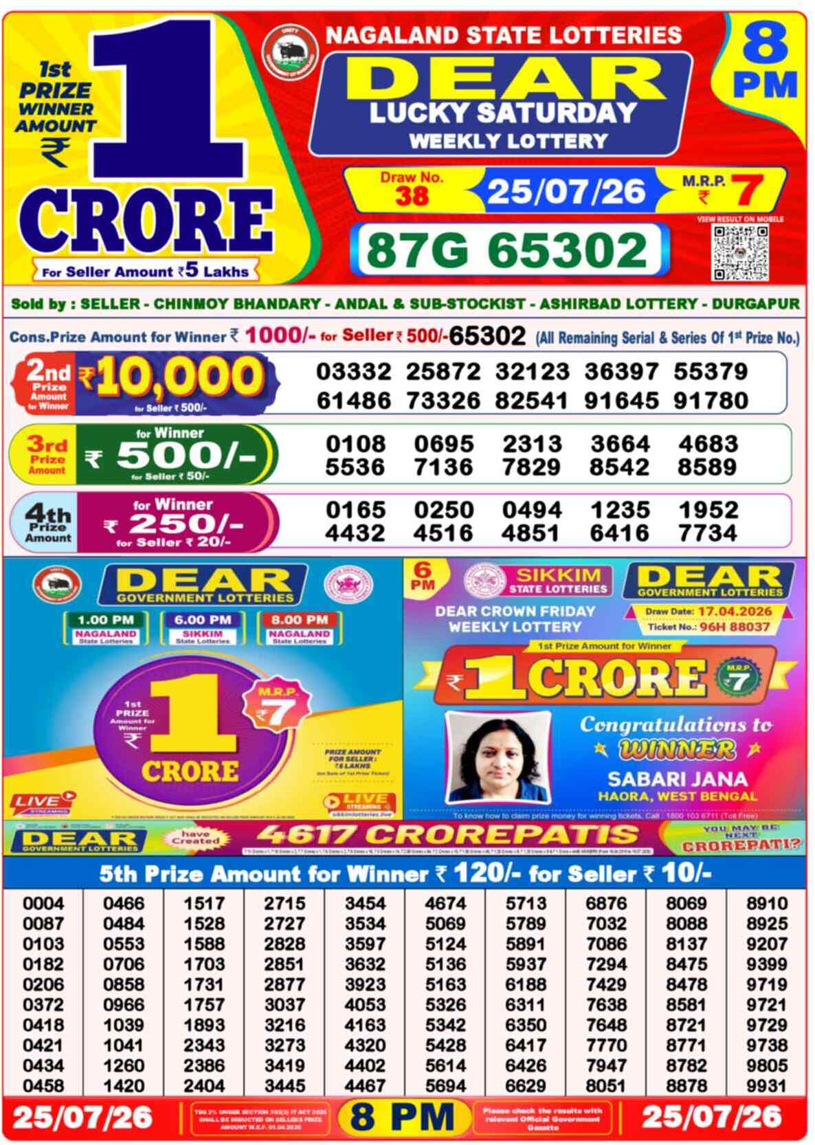 Lottery Sambad 25.07.26