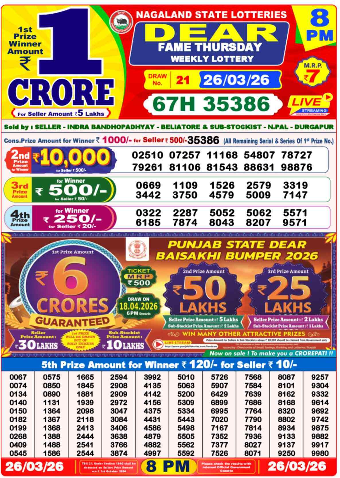 Lottery Sambad 26.03.26