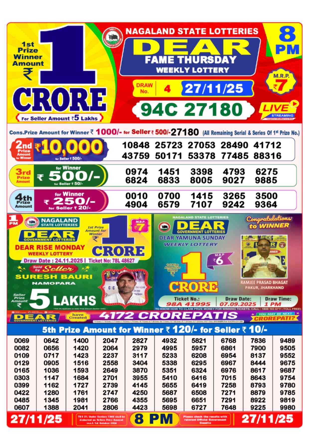 Lottery Sambad 27.11.25