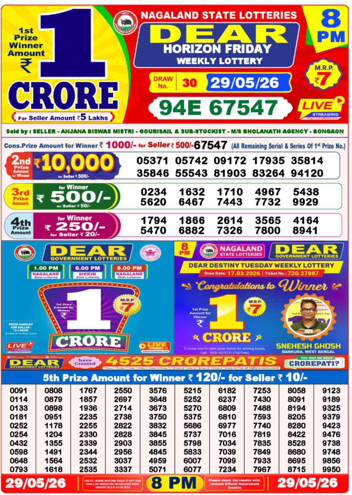 Lottery Sambad 29.05.26