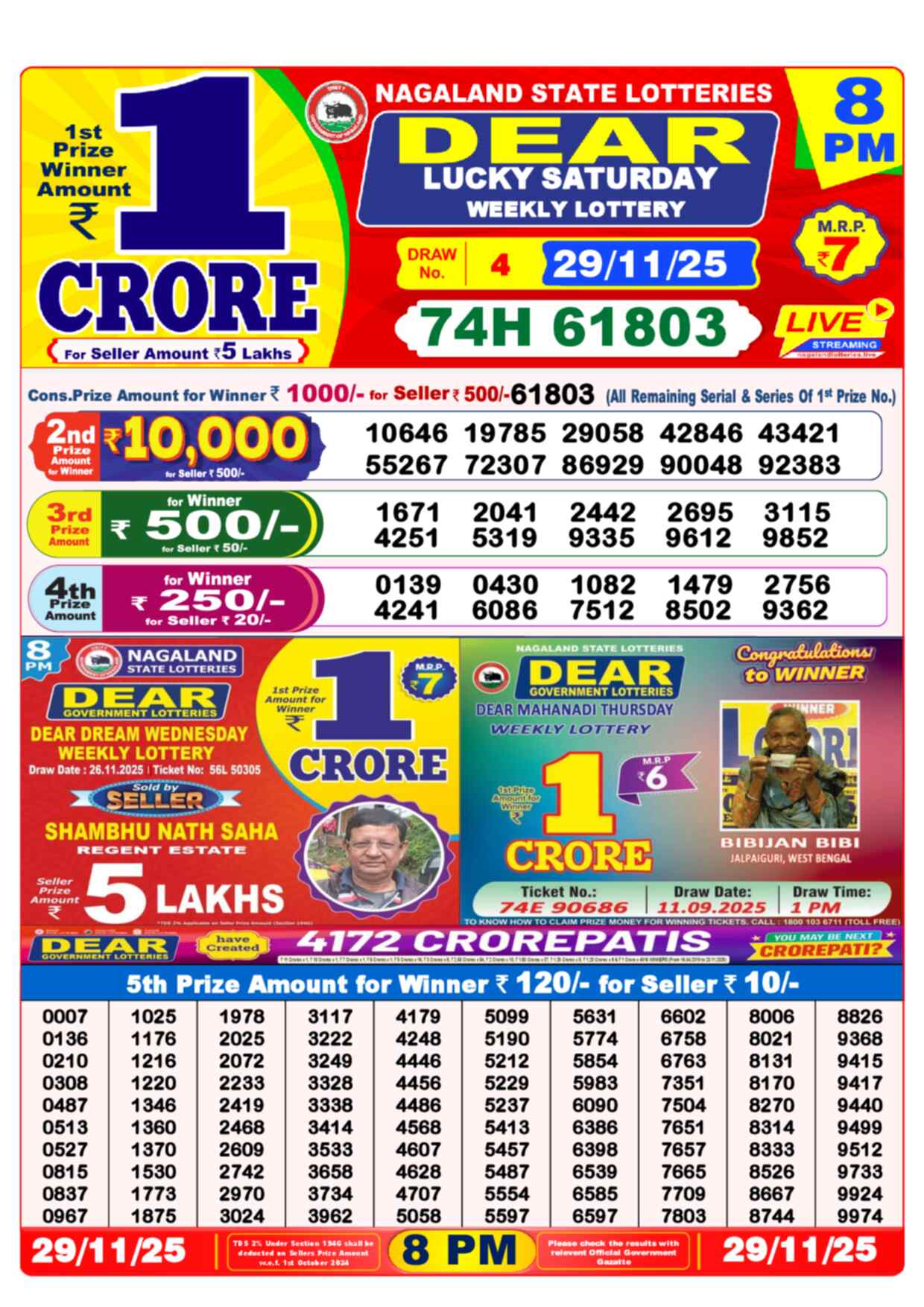 Lottery Sambad 29.11.25