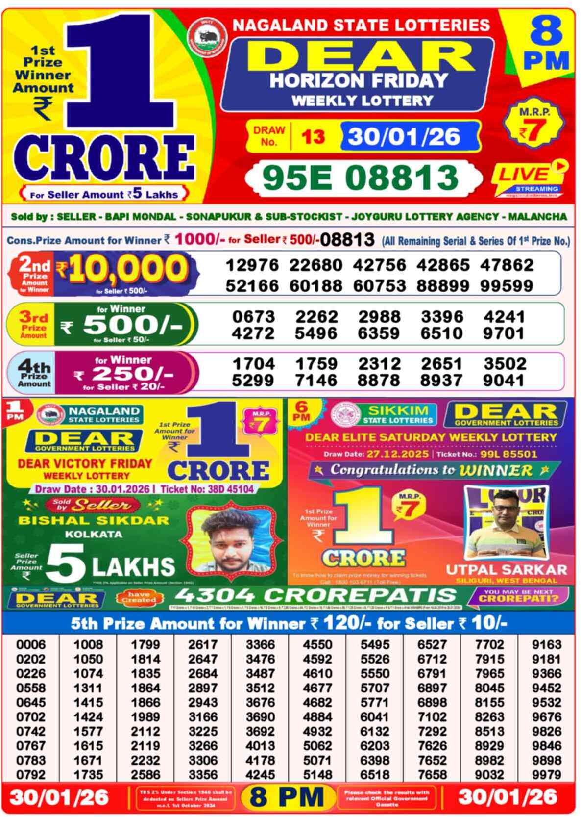 Lottery Sambad 30.01.26